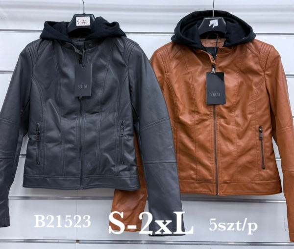 Kurtki damskie skórzana Roz S-2XL, 1 Kolor Paczka 6 szt